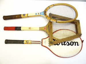 Vintage Lot Wooden Wilson Sport Jimmy Connors Champ Chris Evert Tennis Rackets