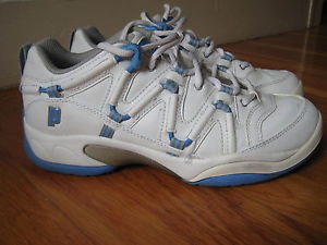 Prince Scream white blue womens TENNIS SHOES Size 8 sneakers qt trainers court