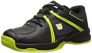 Wilson Envy JR Tennis Shoe Little Kid/Big Kid, Coal/Black/Solar Lime, 1.5 M US