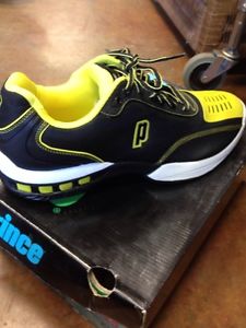 prince rebel Tennis court shoe, black & yellow, size 14 Last Pair Reduced!!