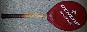 VINTAGE DUNLOP MAXPLY FORT MADE IN ENGLAND WOODEN TENNIS RACKET 1970'S