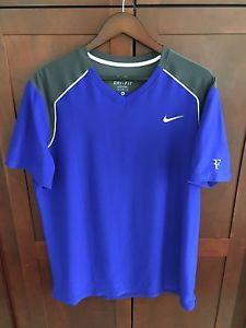 Nike Federer 2012 Monte Carlo Shirt Large XL Blue