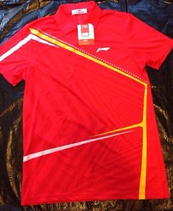 Men's Li Ning China Badminton ATDry Collar Polo Tee XXL Red NWT GREAT GOLF SHIRT