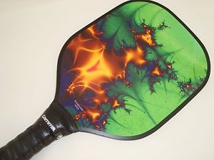 NEW HOT PICKLEBALL PADDLE WIDEBODY PICKLEBALL GOLD GREEN FRACTAL W400
