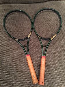 Pair Prince Graphite POG 100 LB Tennis Racquets Custom
