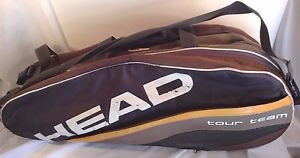 Head Tour Team Combi Tennis Bag (Black/Orange) 3 zipper/ Multi Racket