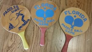 Vintage Pickle Paddle ball paddles/ raquets florida (set of 3) family pack