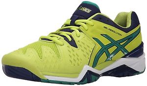 ASICS GEL Resolution 6 Men's Tennis Shoes - Lime/Pine/Blue - Reg $140