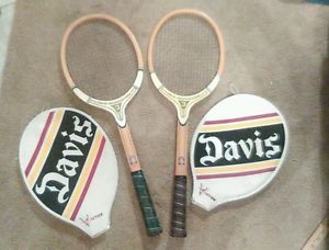 Pair of DAVIS Professional TAD Tennis Raquet with Davus Victor Cover