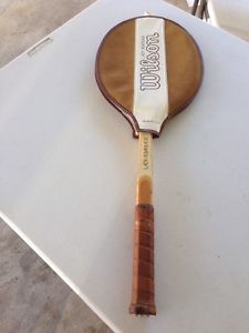 Vintage WILSON Lady Advantage Wood Tennis Racquet w Cover 4 1/8