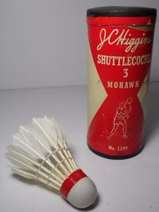 RARE ANTIQUE VINTAGE JC HIGGINS GRAPHIC MOHAWK FEATHER SHUTTLECOCK ORIGINAL BOX