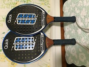 2 Gently Used QUICK Brand Paddleball Rackets/Raquets - Good Condition