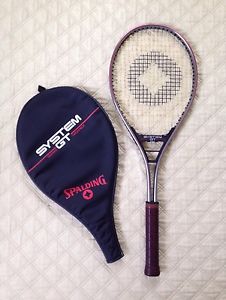 VINTAGE 1987 SPALDING SYSTEM GT 20 ALUMINUM GRAPHITE TENNIS RACKET MINT W/COVER