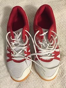 Asics Gel Upcourt 1 Women Ladies Indoor Court White/ Red Shoes Sz 6.5 M EUC