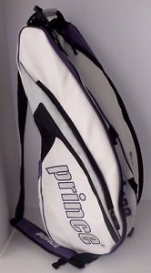 Prince Aspire Six Pack Tennis Bag White Purple Silver