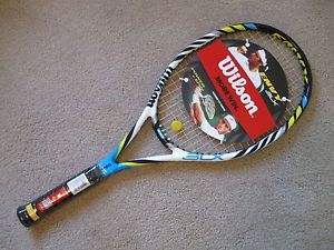 WILSON "MIDPLUS" TENNIS RACKET, STRUNG, NEW,  4 1/2" GRIP