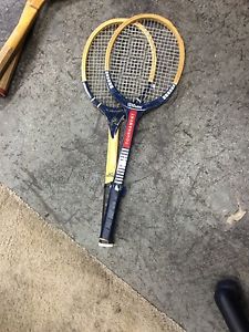 Slazenger and Wilson tennis racquets