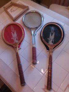 THREE TENNIS RACKETS WITH COVERS , TWO ARE REGENT FLIGHT