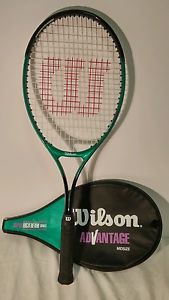 Wilson Advantage Midsize L4 4 1/2 Tennis Racket Super High Beam Series w/ Cover