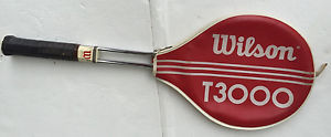 Vintage 1970 Wilson T3000 Tennis Racket Leather Zipper Cover Header Metal