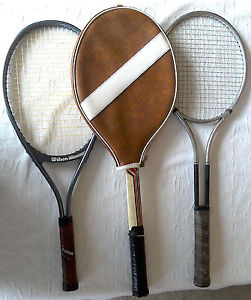 Lot of 3 Vintage Tennis Rackets - Wilson, Grand Prix w/cover, and Regent