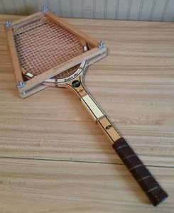 Vintage Sears Roebuck & Co. Super Ace Wooden Tennis Racket W/ Wood Case