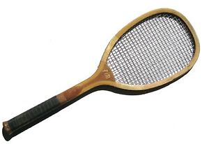 Antique Wright & Ditson Pim semi-flat top tennis racquet Nice condition