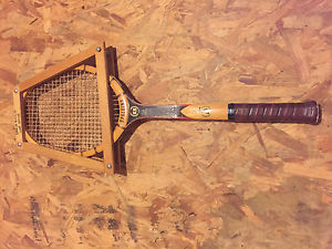 Spalding World Open Wooden Tennis Racquet - Fiber Welded Throat with Frame
