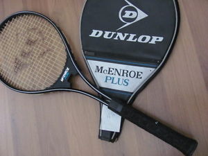 Vintage Dunlop McEnroe Plus Midsize Aluminum Tennis Racket w/cover 4 1/4