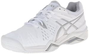 ASICS GEL Resolution 6 Clay Women's Tennis Shoes - White/Silver - Reg $140