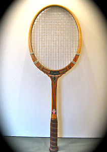 VINTAGE CUSTOM MADE T.A. DAVIS IMPERIAL DELUXE  WOOD TENNIS RACQUET PRISTINE