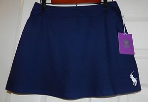 NWT $98 Ralph Lauren Wimbeldon Collection  Navy Blue Tennis Skirt sz M