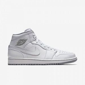 Nike Air Jordan 1 MEDIO Zapatillas Hombre 554724-112 cuero blanco Baloncesto