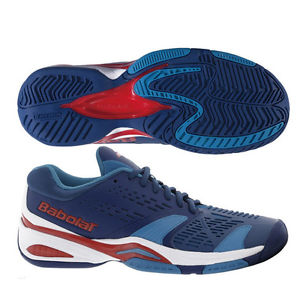 Choose Size-New Babolat SFX All Court Mens Tennis Shoes (Blue/Red)