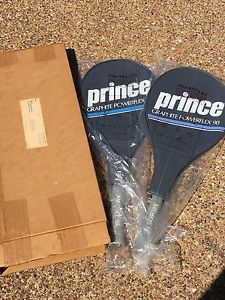 New-Prince Tennis Racquet Graphite Powerflex 90 Midsize 1988 Buick -2 Lot B