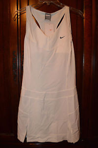 New Nike Women's Athlete Court Sphere Tennis Dress 348340-100 S Small White