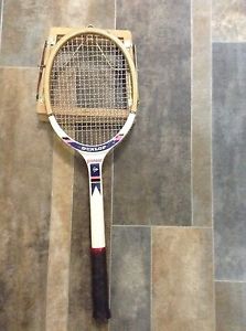 Vintage Dunlop Pioneer wooden  Tennis Racket with Dunlop Wooden Press(med 4 5/8)
