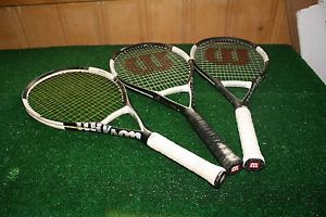 Lot 3 Wilson NCode N6 Tennis Racquets Oversize different grip sizes