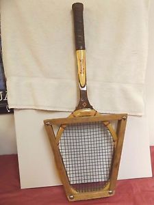 Spalding Favis Cup Tennis Racquet Wooden Racket w/stretch frame - pre-owned