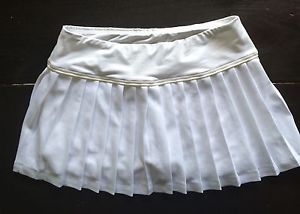 Martha McGuinness Pleated Tennis Skirt White Built in Shorts BNWT SZ XS $72