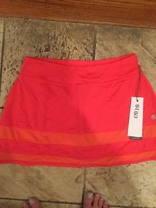Lija Red Medium Tennis Skirt NWT $90 Retail W/attached Ball Shorts & Mesh Trim