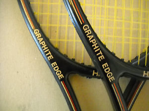 Head Graphite Edge Tennis Rackets w/ Fairway Leather Grips X 2 Buddle Lot Saving