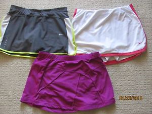 Lot of 3 Nike tennis Skorts skirts Fit Dry and Dri fit EUC women size M