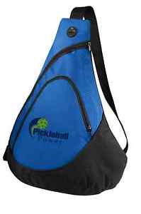PICKLEBALL MARKETPLACE Honeycomb Sling Bag- New/Embroidered-Carry Paddles - Blue