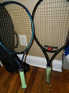 Lot of 2 Prince & Dunlop Tennis Racquets w/Carrying Case EUC!