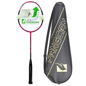 Fangcan K15 High Modulus Graphite Badminton Racket Pink with String and Cover