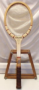 Vintage Spalding Pancho Gonzales Wooden Tennis Racquet with Press