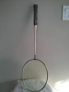 Vintage YONEX badminton racket with metal shaft, pre-owned, made in Japan