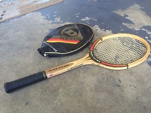 Vintage Dunlop Maxply McEnroe Tennis Racquet w/ cover England 4 3/4 Grip BAD BOY