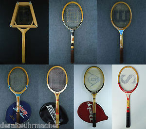7 vintage wood racket WILSON DUNLOP SNAUWAERT AEROPLANE changeable at demand LOT
